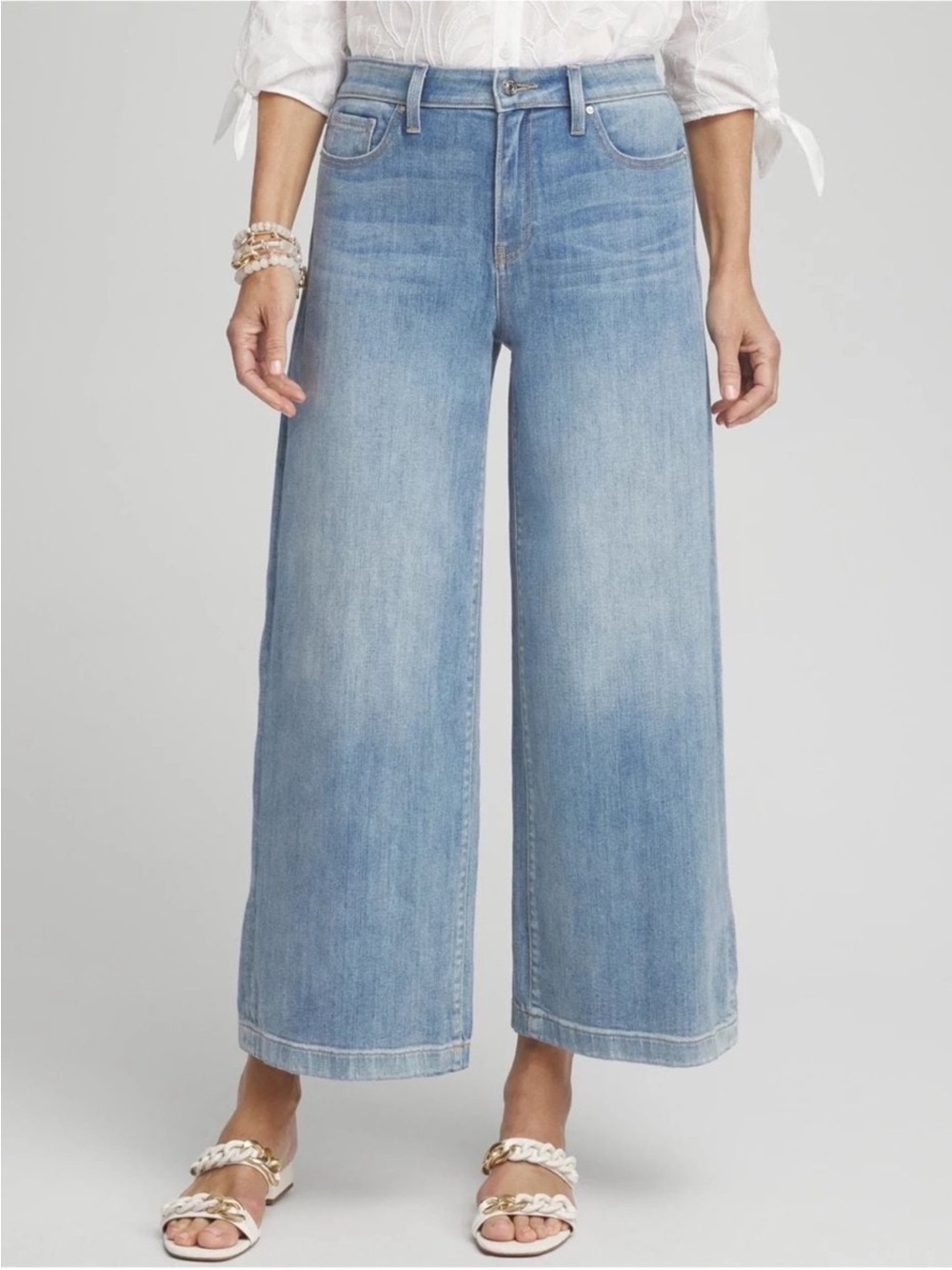 Chico’s Wide-Leg Cropped Jeans - Picture 2 of 9